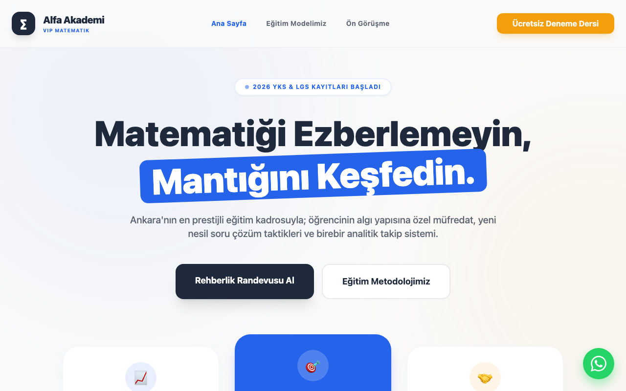 Alfa Akademi | Ankara VIP Matematik web sitesi şablonu