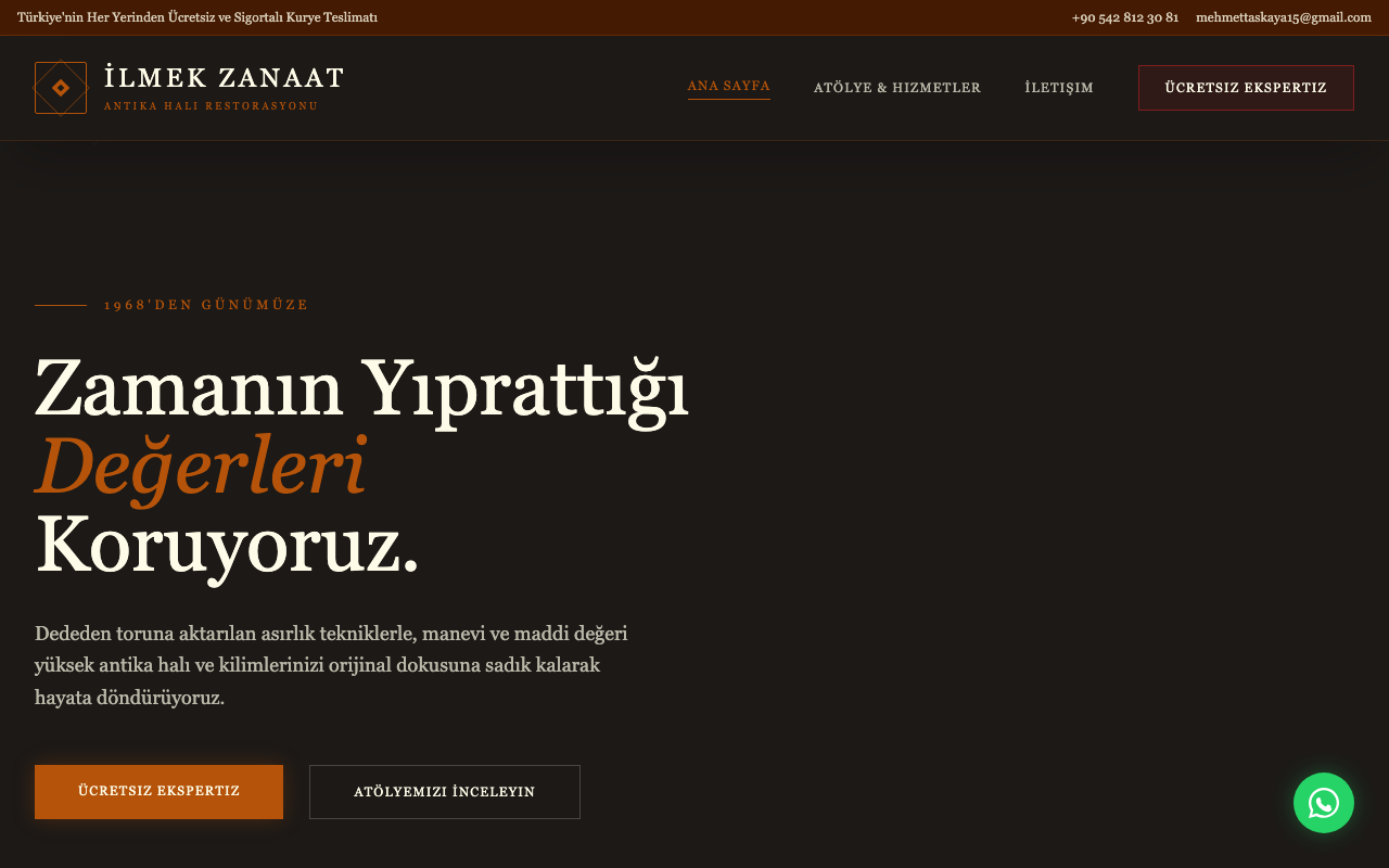 İlmek Zanaat | Antika Halı ve Kilim Restorasyonu web sitesi şablonu