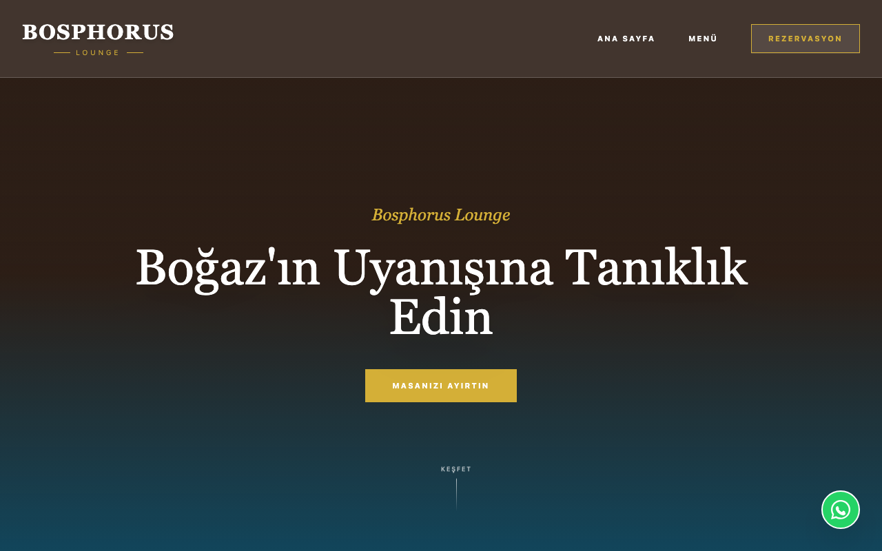 Bosphorus Lounge | Premium Brunch & Cafe web sitesi şablonu
