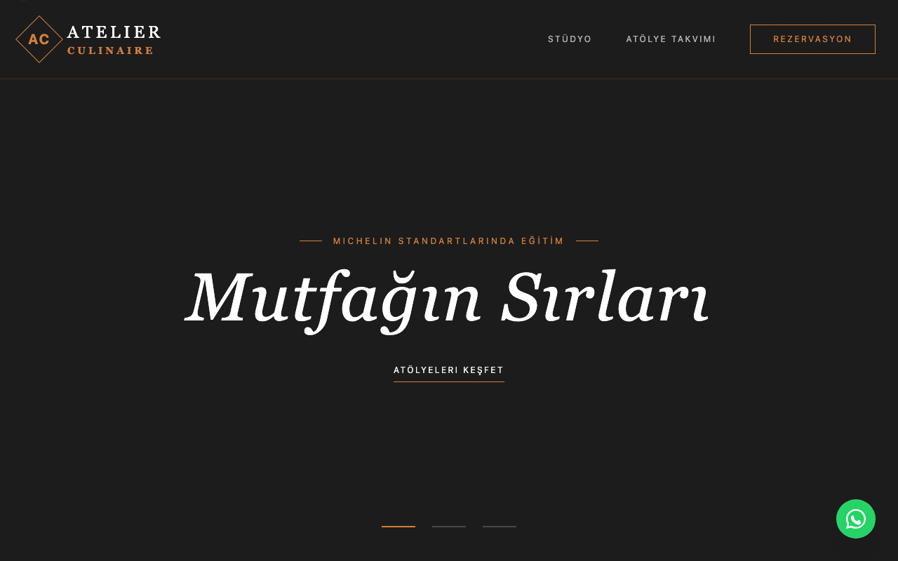 Atelier Culinaire | İstanbul Şef Atölyesi ve Gastronomi Deneyimi web sitesi şablonu