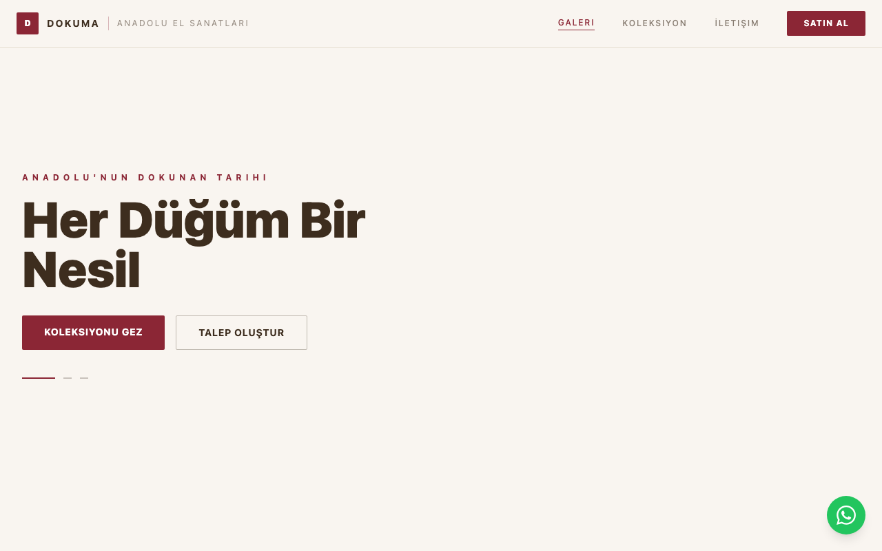 Dokuma | Anadolu El Sanatları Galerisi web sitesi şablonu