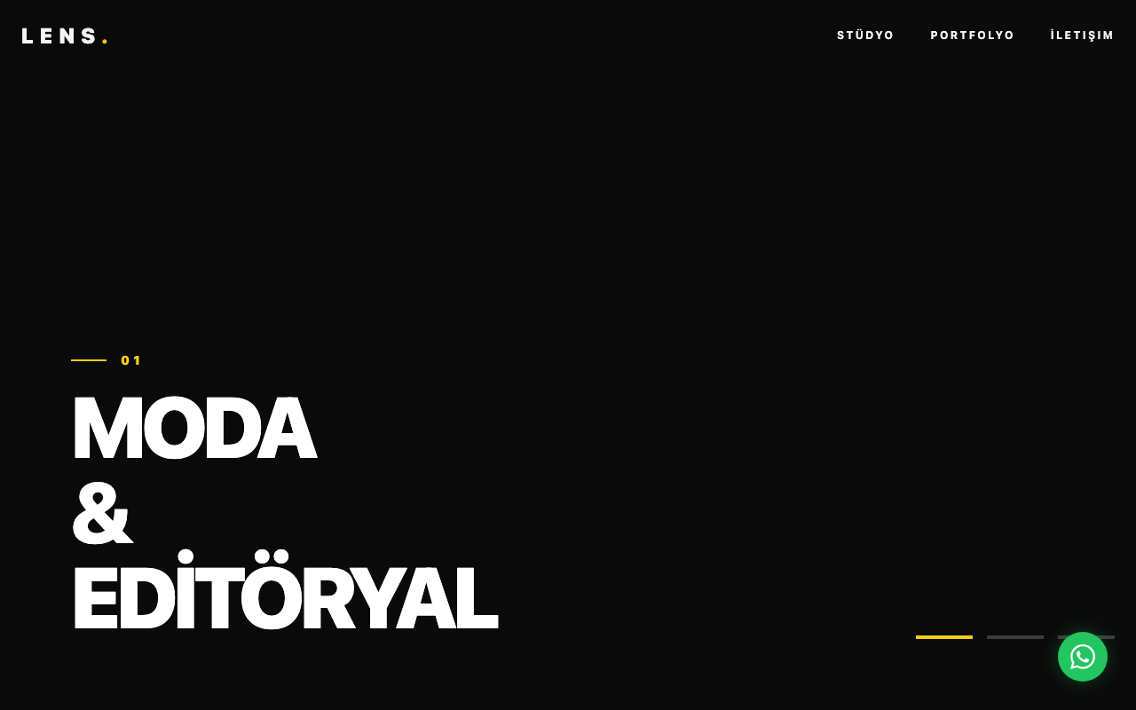 LENS | Profesyonel Fotoğraf & Prodüksiyon Stüdyosu web sitesi şablonu