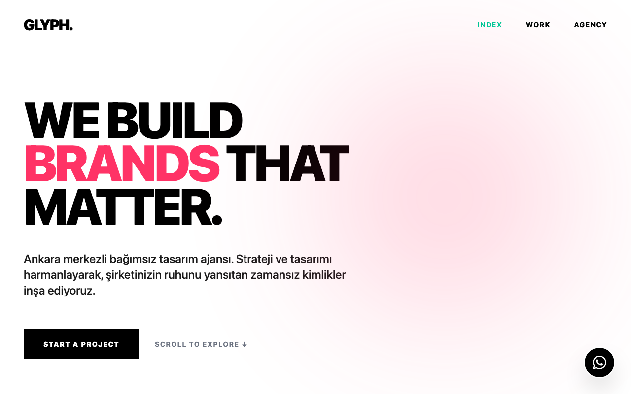 GLYPH | Marka Tasarım & Strateji Ajansı web sitesi şablonu