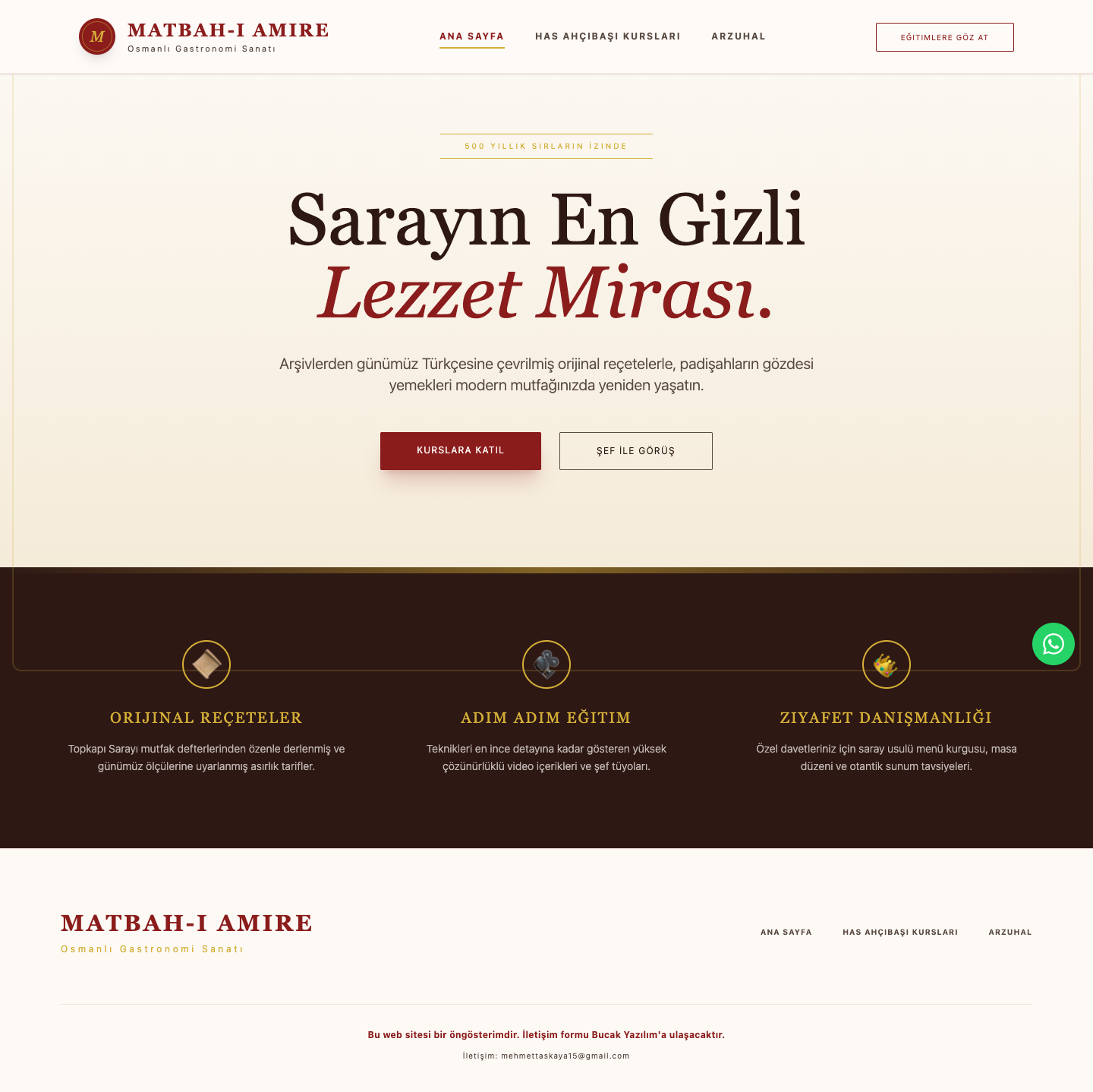 Matbah-ı Amire | Osmanlı Gastronomi Sanatı web sitesi şablonu