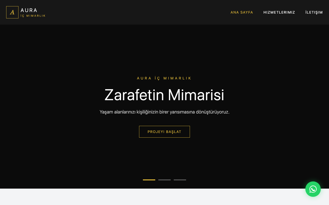 Aura İç Mimarlık | Lüks Dekorasyon & Tasarım web sitesi şablonu