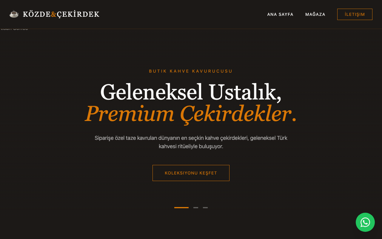 Közde & Çekirdek web sitesi şablonu