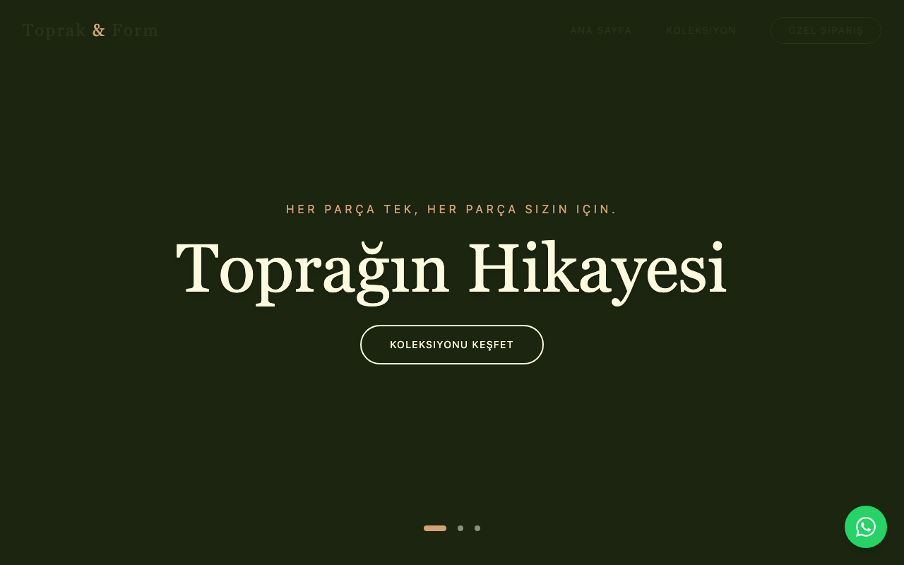 Toprak & Form web sitesi şablonu