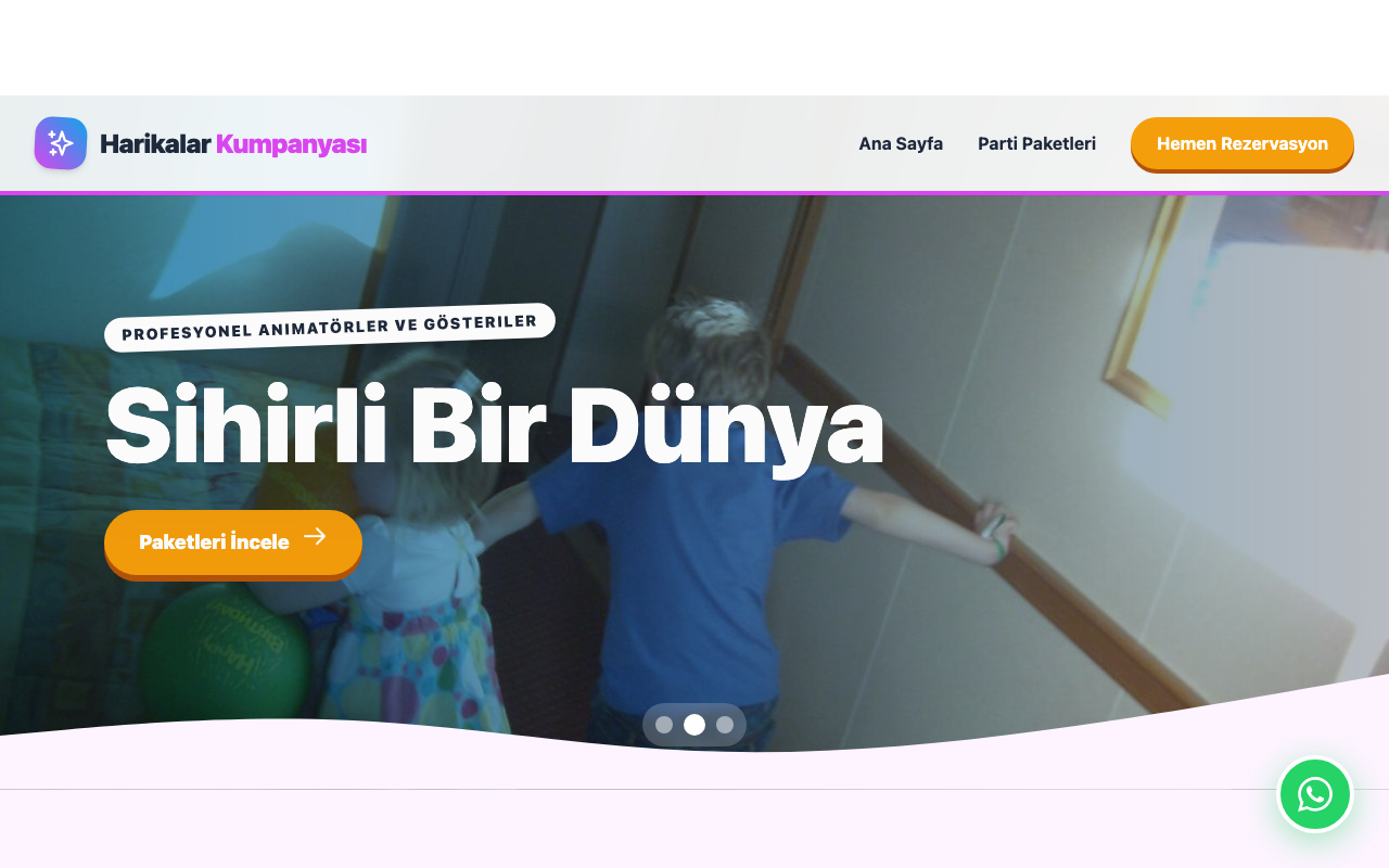 Harikalar Kumpanyası web sitesi şablonu