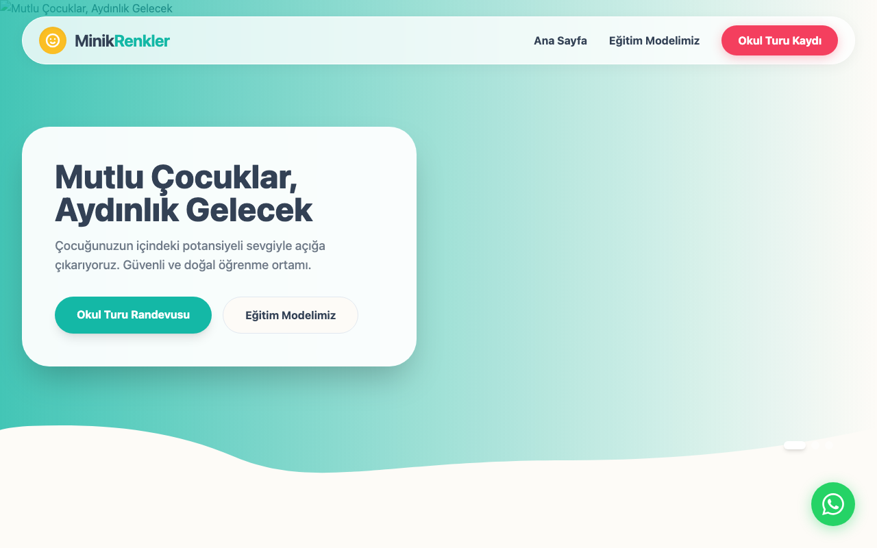 Minik Renkler Anaokulu | Anadolu Yakası web sitesi şablonu