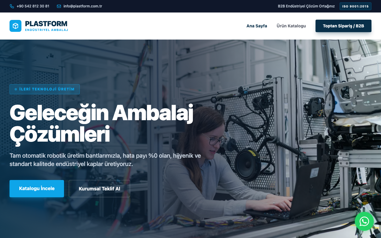 PlastForm | Endüstriyel Ambalaj Teknolojileri web sitesi şablonu