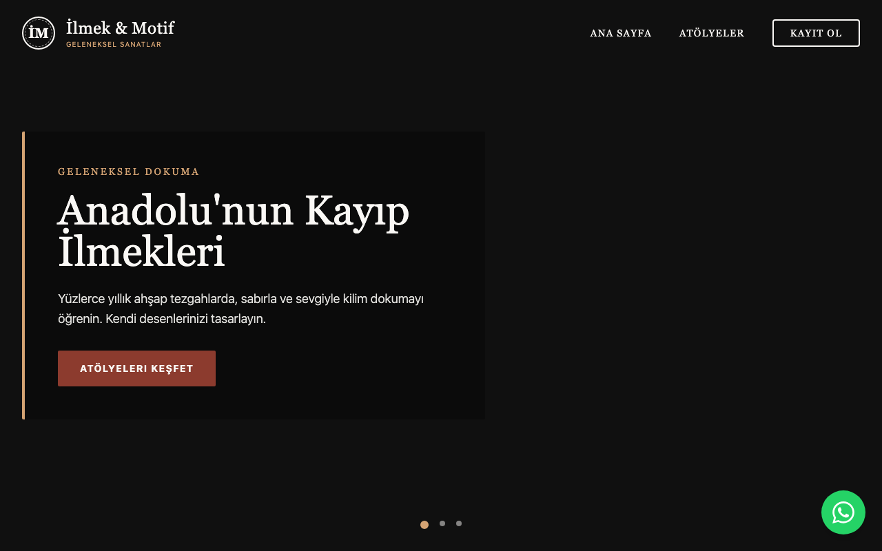 İlmek & Motif | Geleneksel El Sanatları Atölyesi web sitesi şablonu