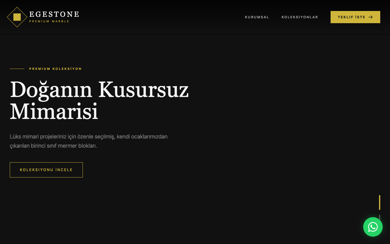 EgeStone | Premium Doğal Taş ve Mermer web sitesi şablonu
