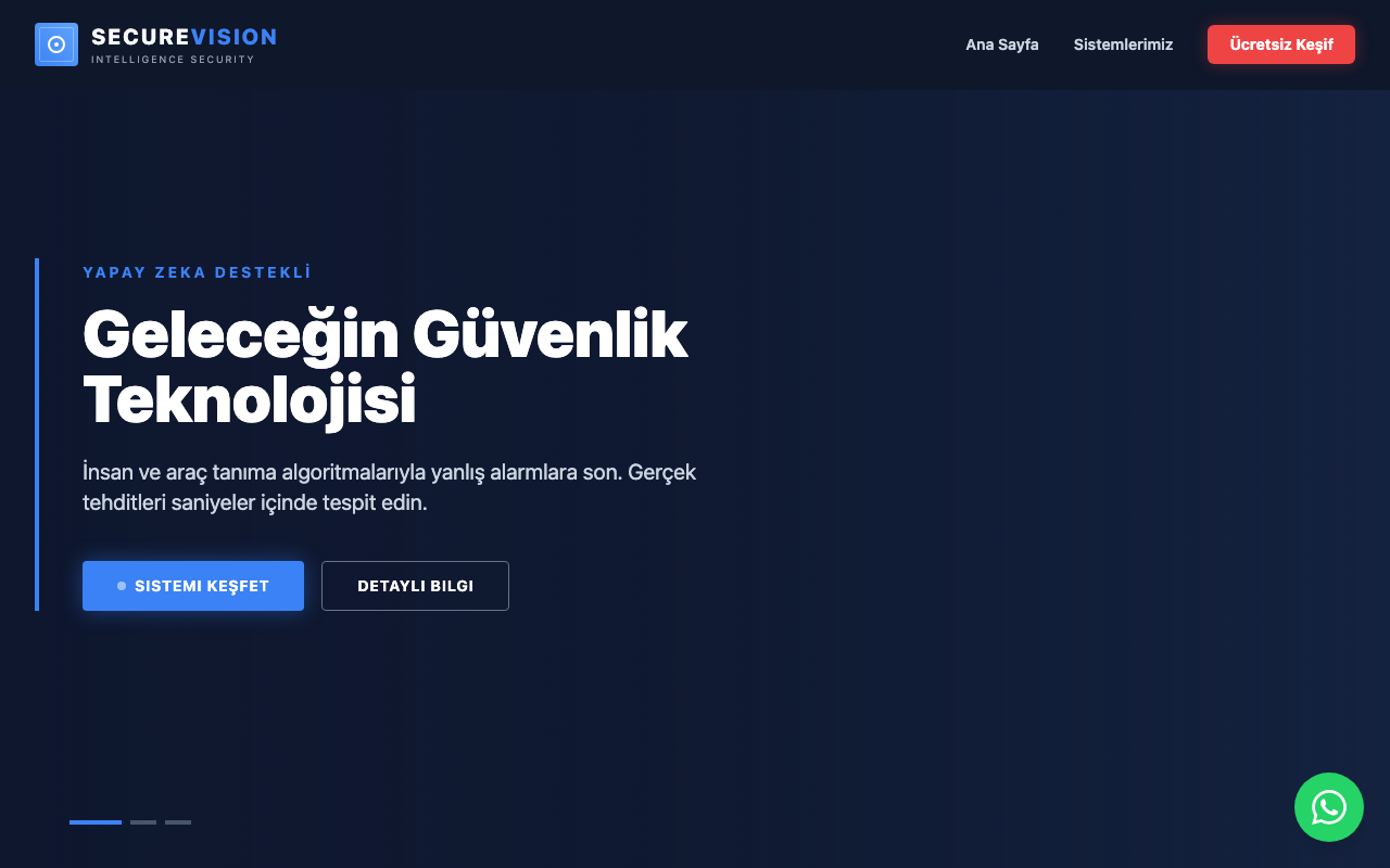 SecureVision | Yeni Nesil Güvenlik Sistemleri web sitesi şablonu